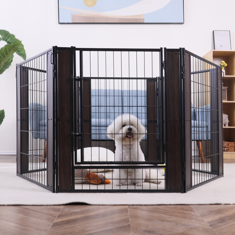 Dog Exercise Playpen Expandable Dog Cage Heavy Duty Foldable Dog Fence Pet Pen