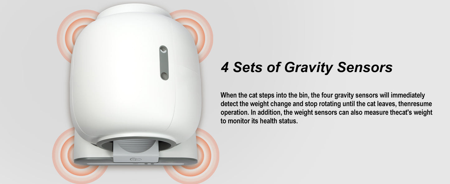 DOEL Self Cleaning Cat Litter Box Automatic  65L APP Control w/ Trash Bags & Mat