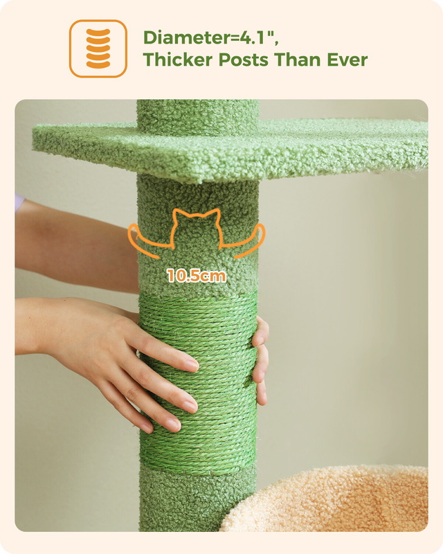 PAWZ Road Cactus Floor to Ceiling Cat Tree Tower Cat Scratching Post Scratcher