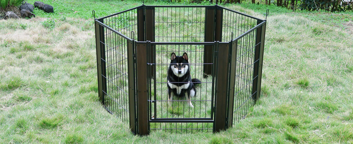 Dog Exercise Playpen Expandable Dog Cage Heavy Duty Foldable Dog Fence Pet Pen