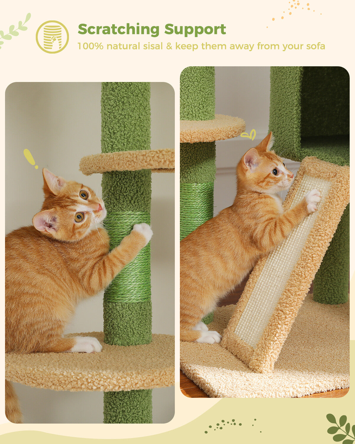 PAWZ Road Cat Tree Tower Floor to Ceiling Scratcher Height Adjustable 91''~100"