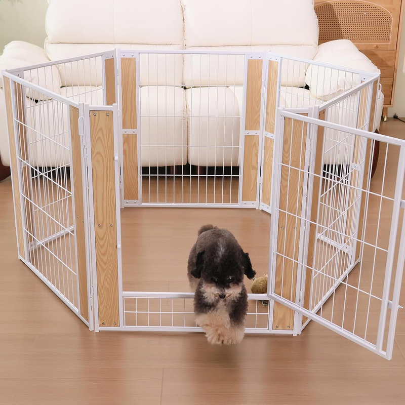 Dog Exercise Playpen Expandable Dog Cage Heavy Duty Foldable Dog Fence Pet Pen