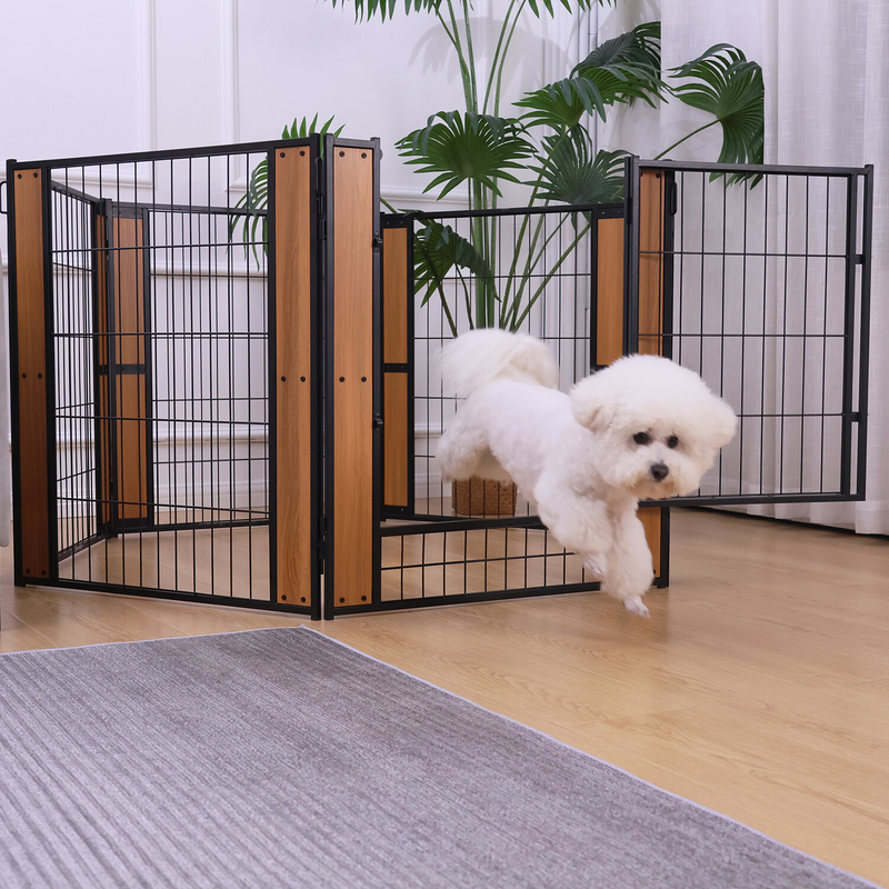 Dog Exercise Playpen Expandable Dog Cage Heavy Duty Foldable Dog Fence Pet Pen