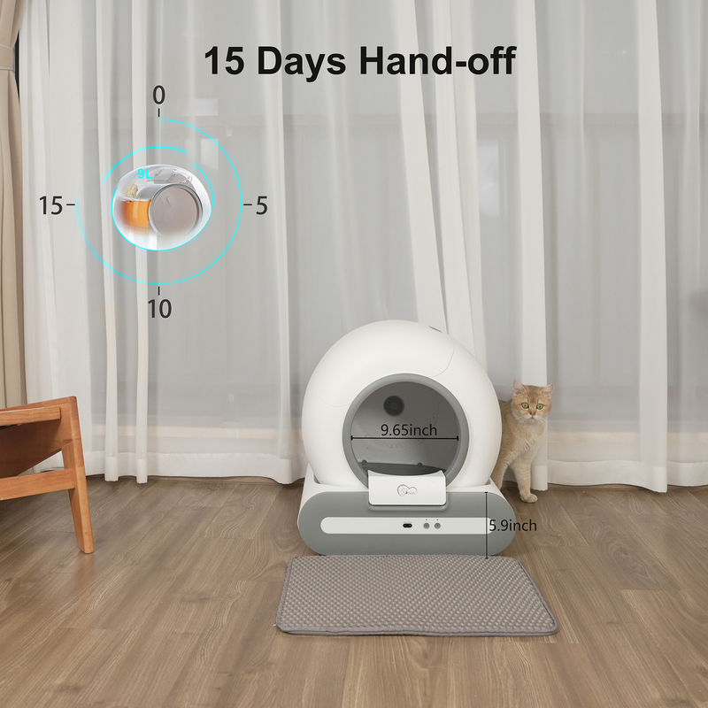 DOEL Self Cleaning Cat Litter Box Automatic  65L APP Control w/ Trash Bags & Mat
