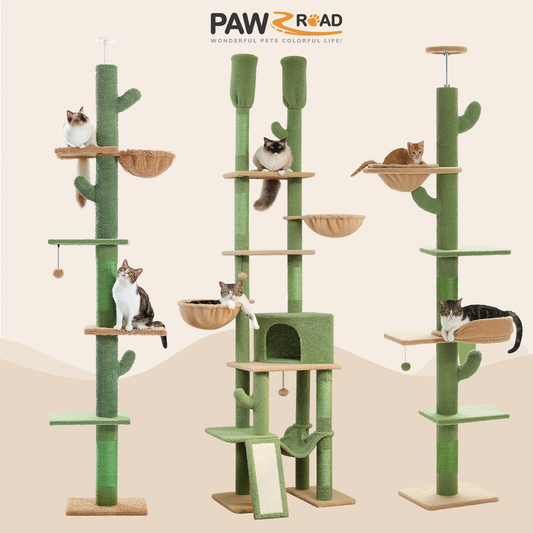 PAWZ Road Cactus Floor to Ceiling Cat Tree Tower Cat Scratching Post Scratcher