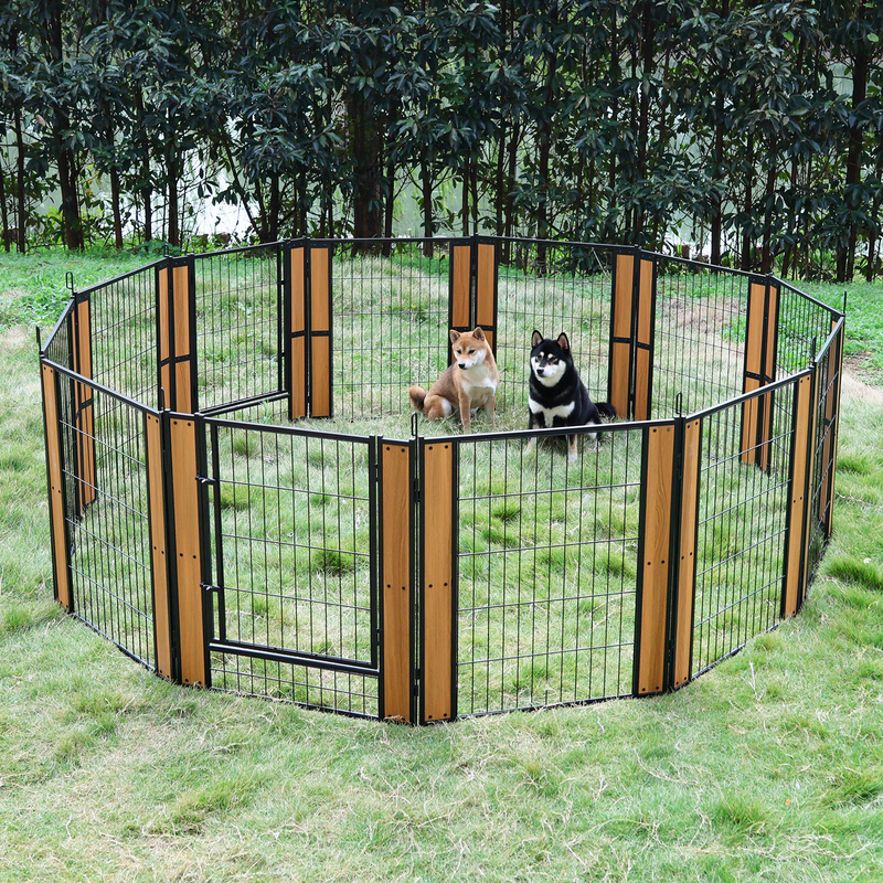 Dog Exercise Playpen Expandable Dog Cage Heavy Duty Foldable Dog Fence Pet Pen