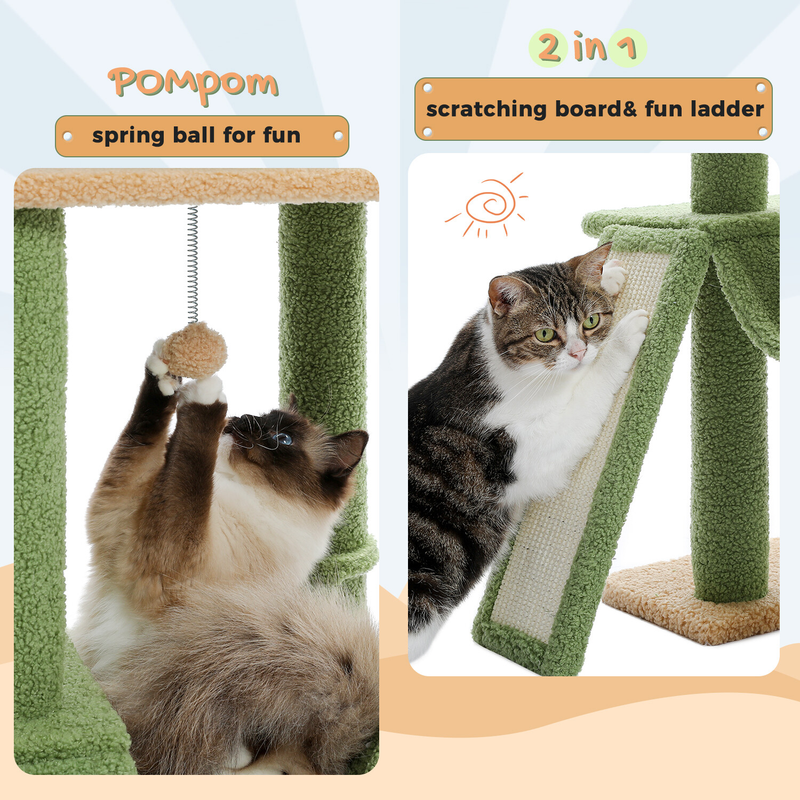 PAWZ Road Cactus Floor to Ceiling Cat Tree Tower Cat Scratching Post Scratcher