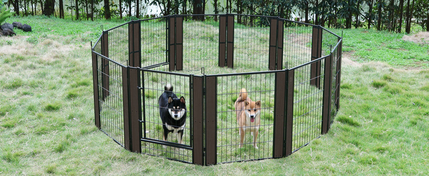 Dog Exercise Playpen Expandable Dog Cage Heavy Duty Foldable Dog Fence Pet Pen