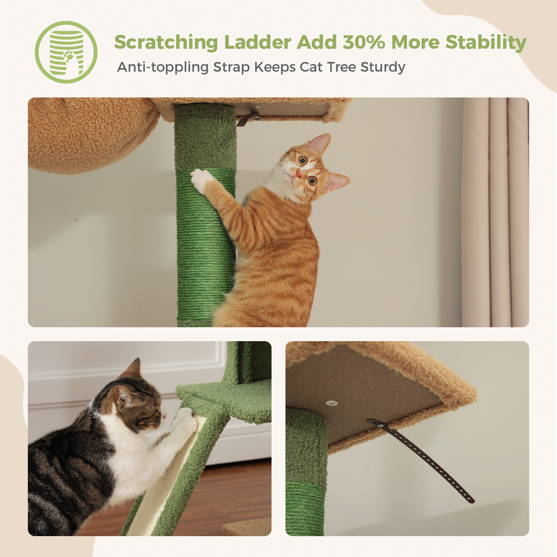 PAWZ Road Cactus Floor to Ceiling Cat Tree Tower Cat Scratching Post Scratcher