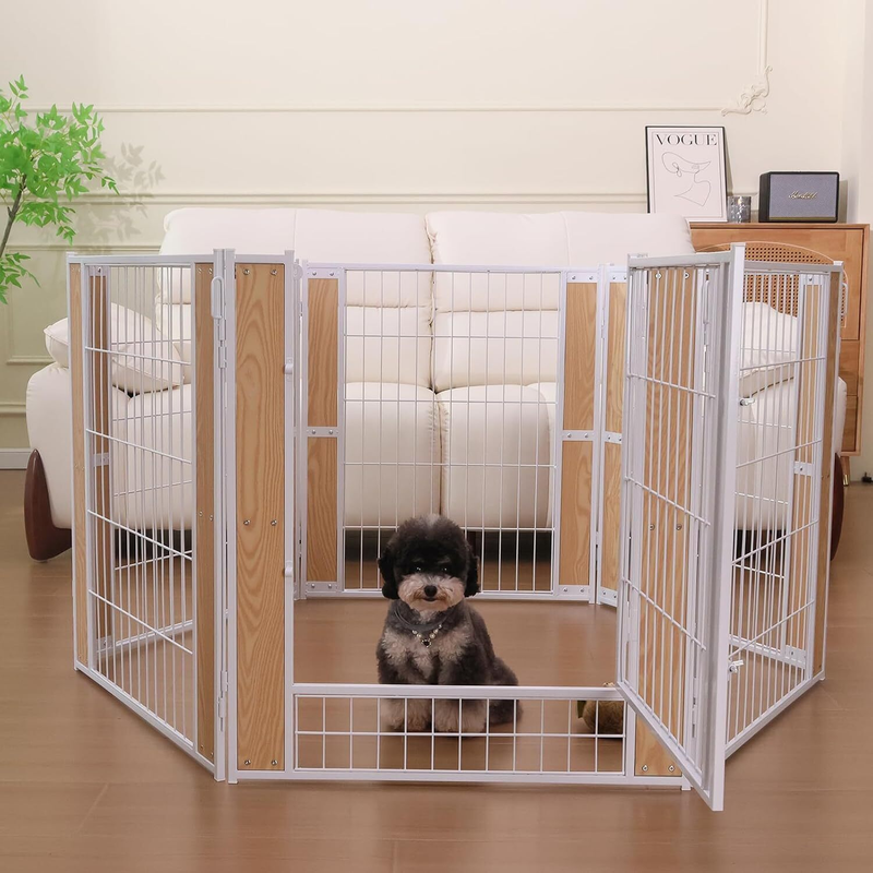Dog Exercise Playpen Expandable Dog Cage Heavy Duty Foldable Dog Fence Pet Pen
