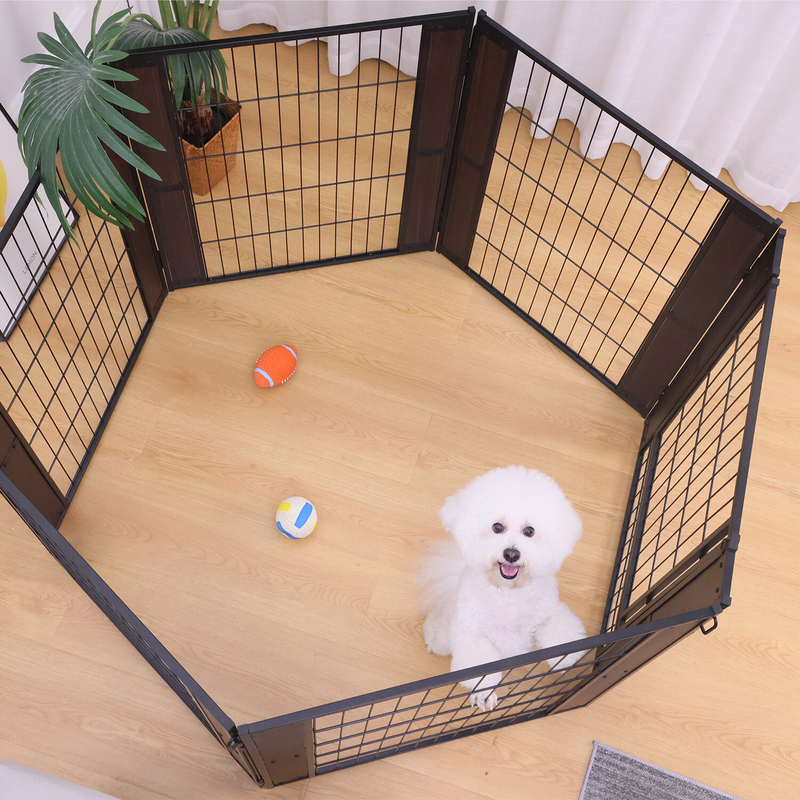 Dog Exercise Playpen Expandable Dog Cage Heavy Duty Foldable Dog Fence Pet Pen