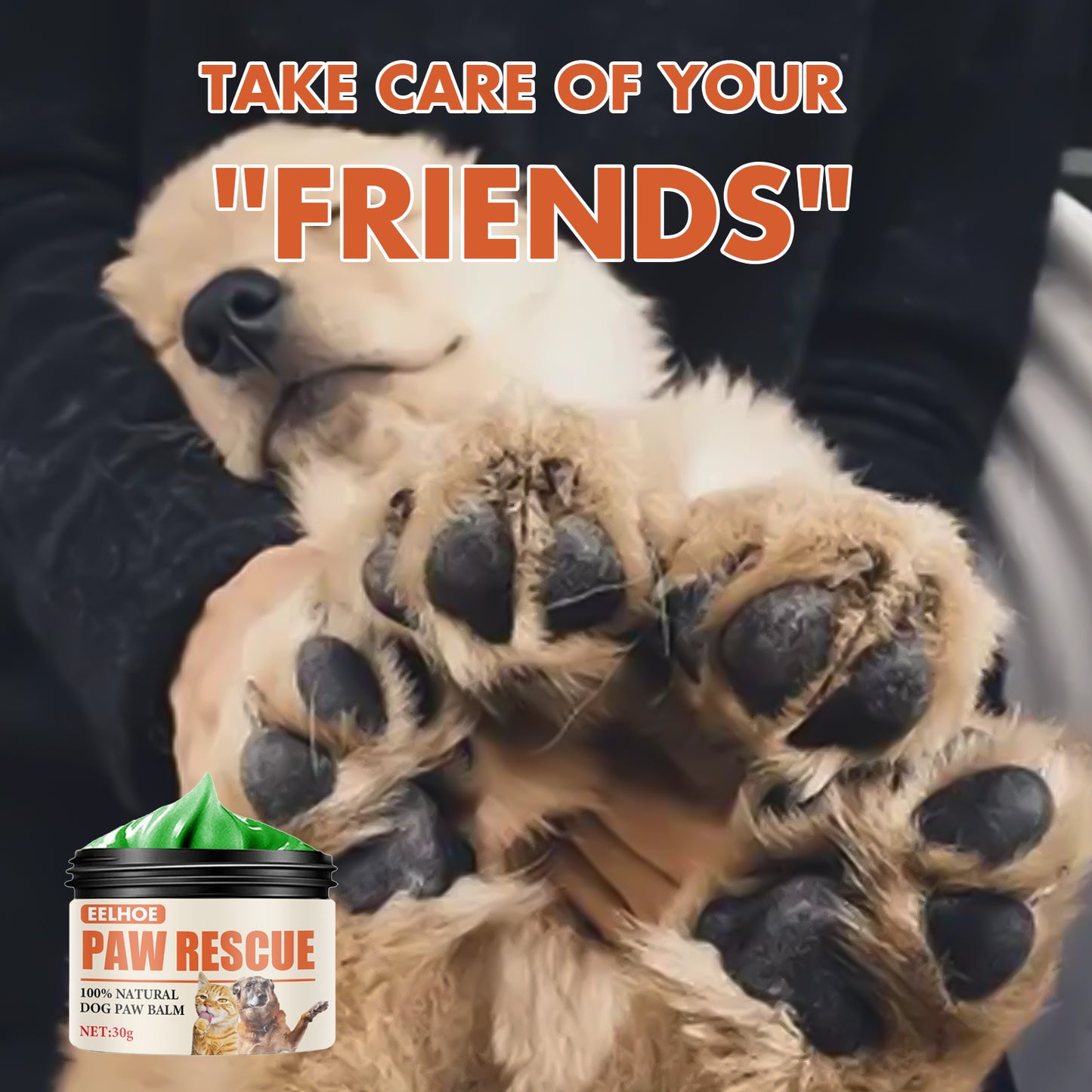 EELHOE Pet Paw Balm Cat and Dog Paw Pads Protective Oil Soothing Moisturizing Nourishing Paw Repair for Dry Cracked Paws