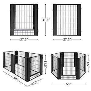 Dog Exercise Playpen Expandable Dog Cage Heavy Duty Foldable Dog Fence Pet Pen