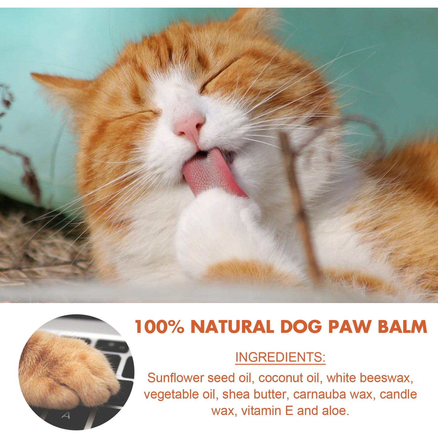 EELHOE Pet Paw Balm Cat and Dog Paw Pads Protective Oil Soothing Moisturizing Nourishing Paw Repair for Dry Cracked Paws