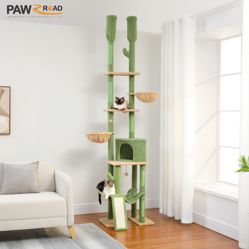 PAWZ Road Cactus Floor to Ceiling Cat Tree Tower Cat Scratching Post Scratcher