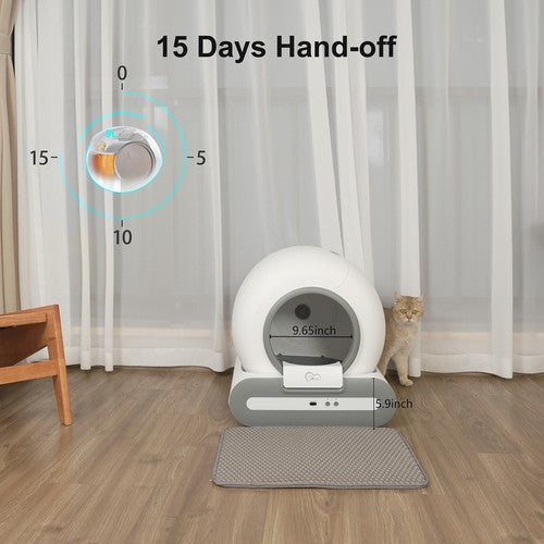 DOEL Self Cleaning Cat Litter Box Automatic  65L APP Control w/ Trash Bags & Mat