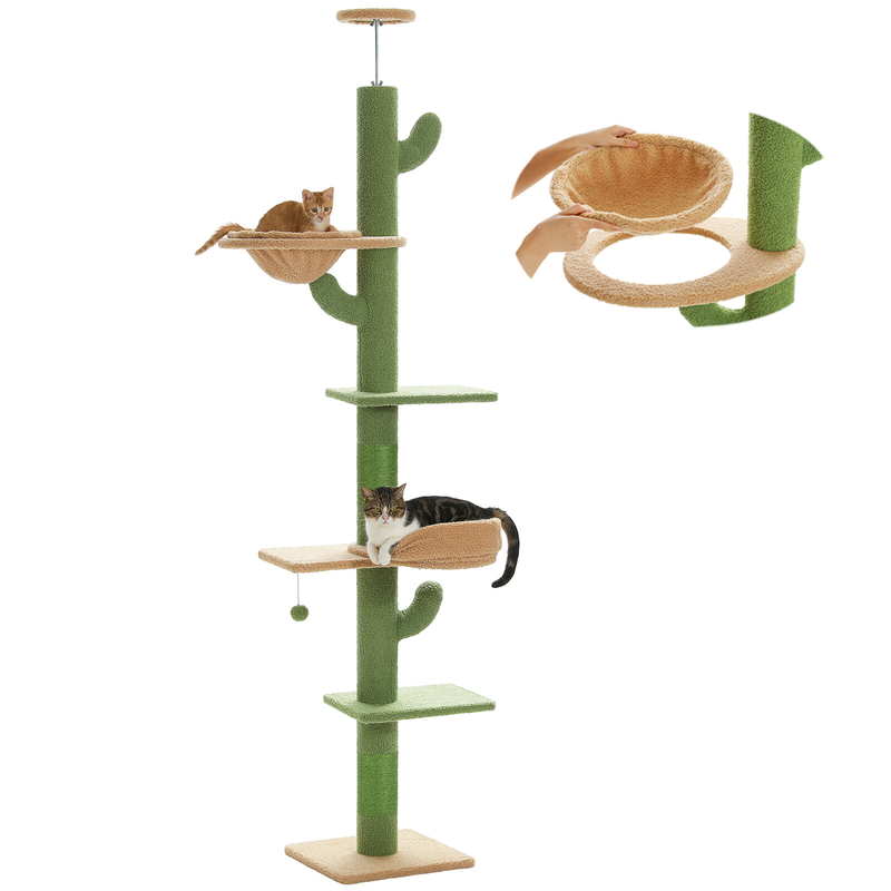 PAWZ Road Cactus Floor to Ceiling Cat Tree Tower Cat Scratching Post Scratcher