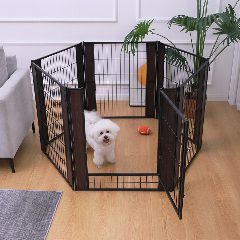 Dog Exercise Playpen Expandable Dog Cage Heavy Duty Foldable Dog Fence Pet Pen