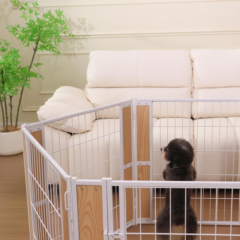 Dog Exercise Playpen Expandable Dog Cage Heavy Duty Foldable Dog Fence Pet Pen