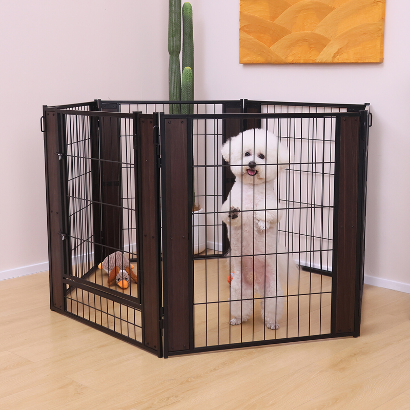 Dog Exercise Playpen Expandable Dog Cage Heavy Duty Foldable Dog Fence Pet Pen