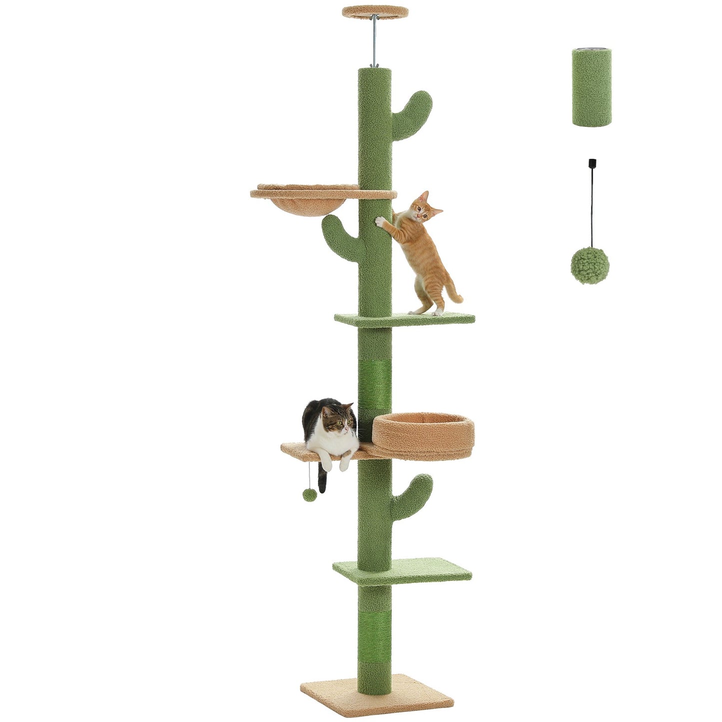 PAWZ Road Cactus Floor to Ceiling Cat Tree Tower Cat Scratching Post Scratcher