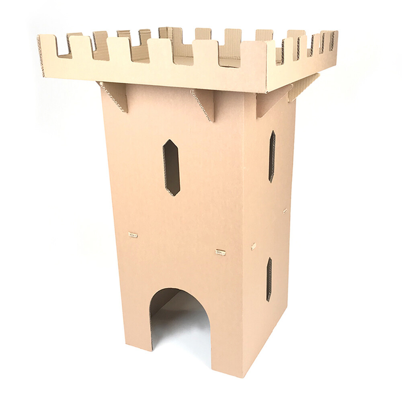 Corrugated Cat Toy Castle Cat Kitten Training Scratcher Bed Hide Out Climbing