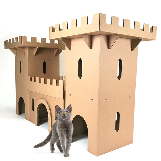 Corrugated Cat Toy Castle Cat Kitten Training Scratcher Bed Hide Out Climbing
